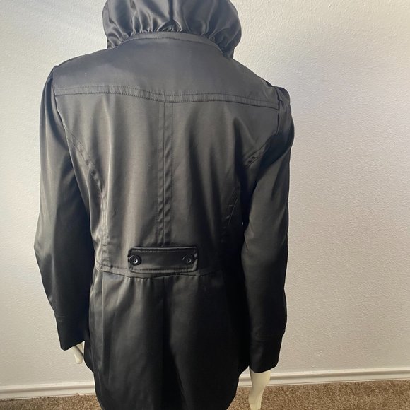 Ruby Cho Ruffle Jacket Black Front Zip Long Sleeve Size L - Picture 9 of 12